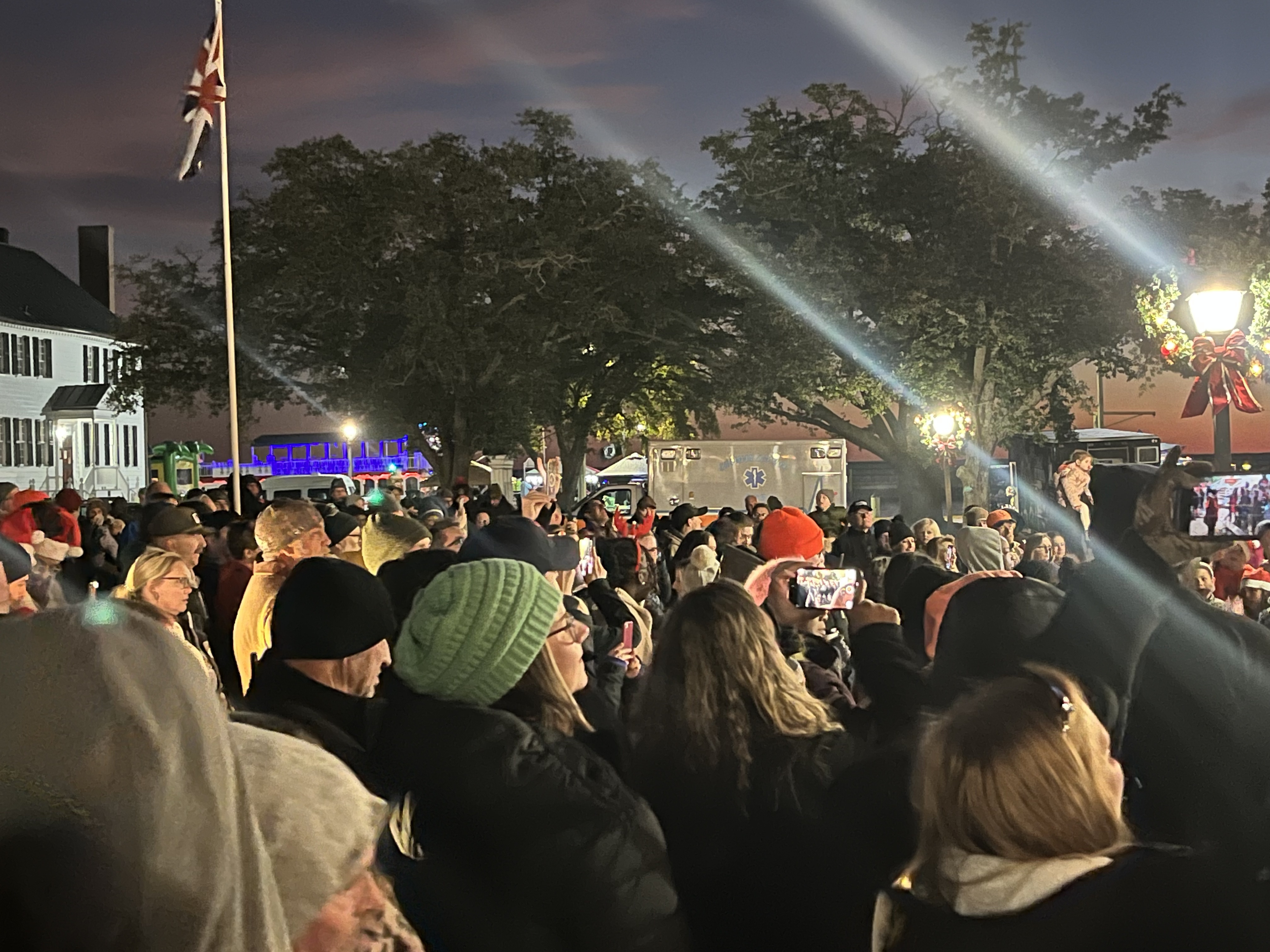 People gathered outside