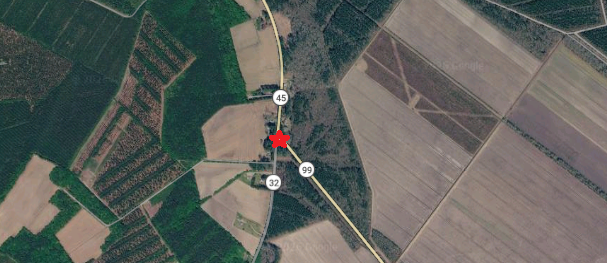 Locator map with a red star in the middle .