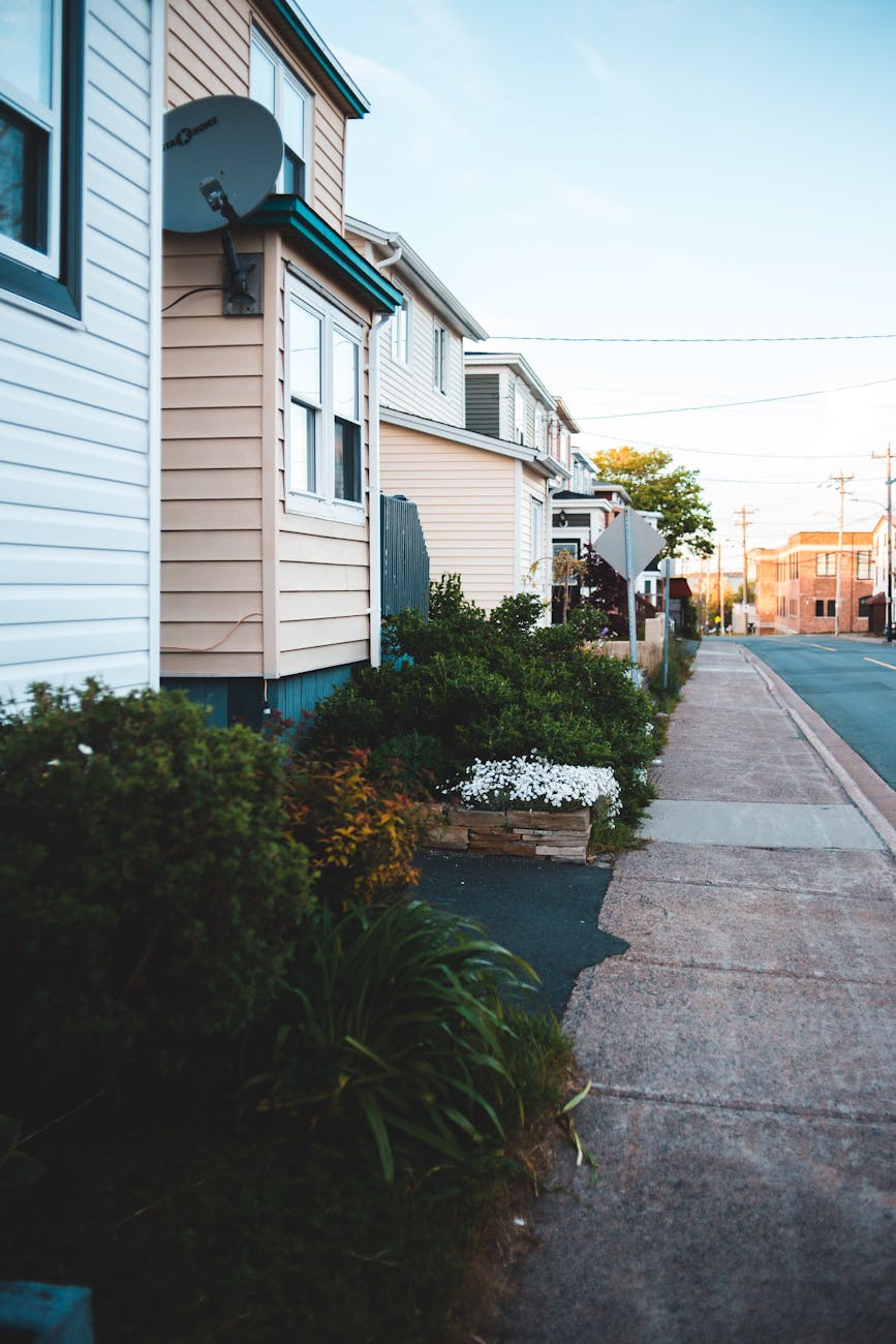 sidewalk in the suburbs